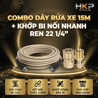 DÂY RỬA XE ÁP LỰC CAO 3 lớp, 10, 15, 20, 30m, 50m Ren 2