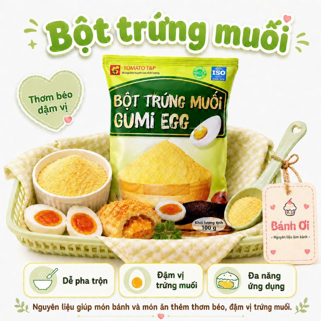 Bột trứng muối Gumi Egg Gói 100g, Bột Trứng Muối Gia Vị Trứng Muối Làm Sốt, Bánh, Snack, Khoai Lắc