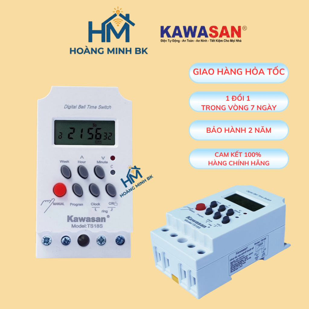 Công Tắc Hẹn Giờ Điện Tử Kawasan TS18S Kawasan