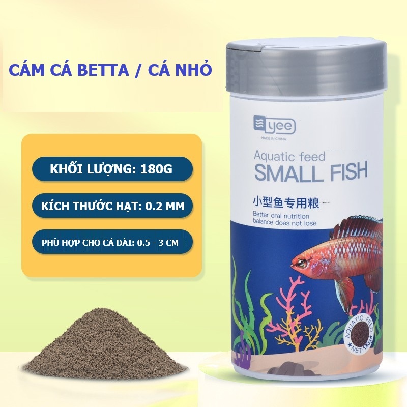Cám cá Betta YEE Fighting Fish | Thức ăn Cá 7 màu | Cám cá cảnh nhỏ