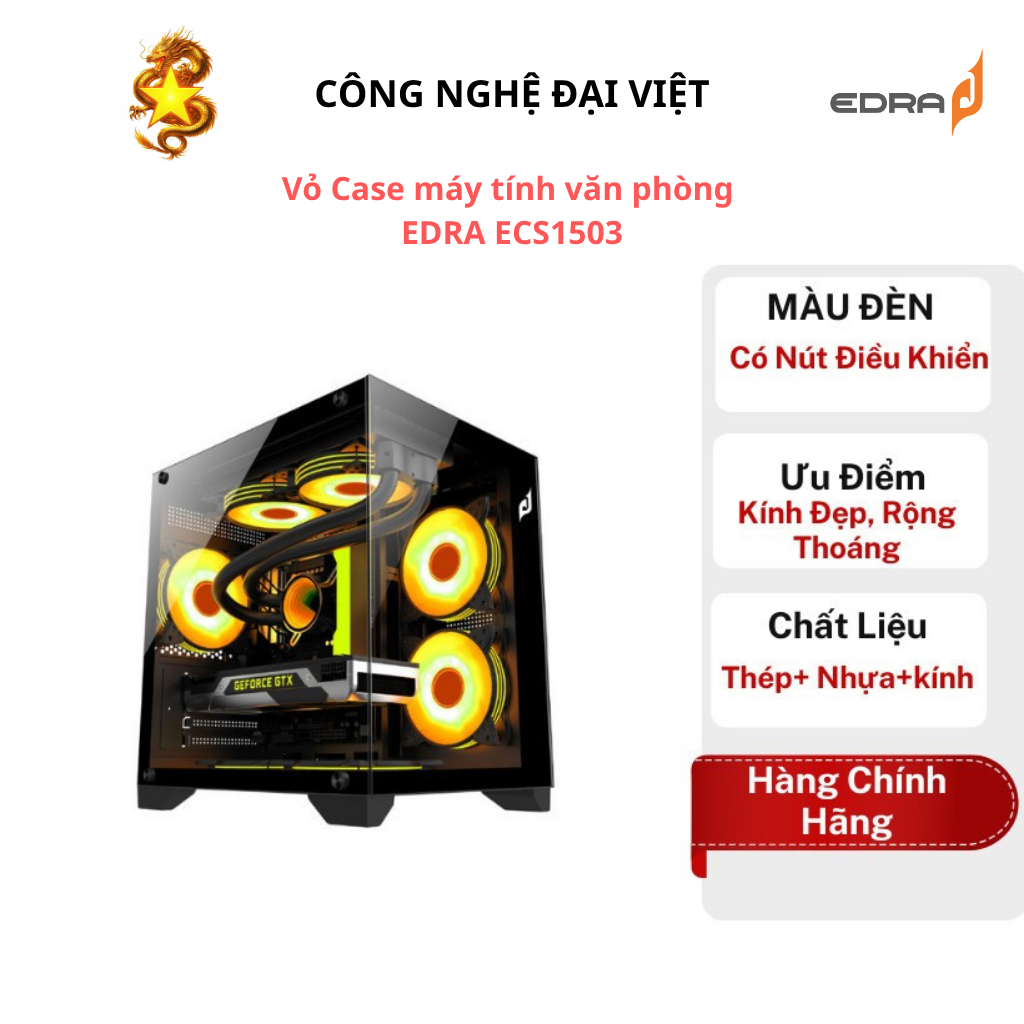 Vỏ CASE máy tính EDRA ECS1503(Không Fan) - Hàng chính hãng
