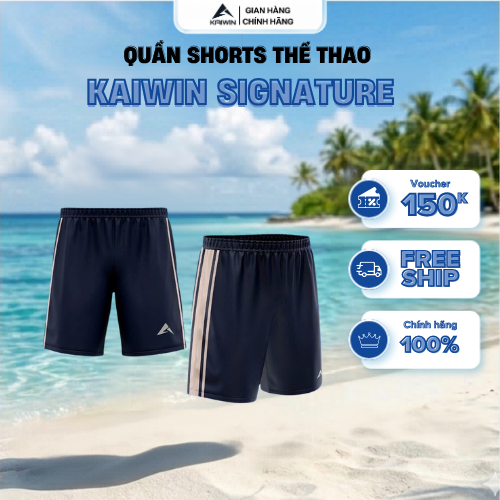 Quần Shorts Thể Thao KAIWIN SIGNATURE Siêu Nhẹ, Quần Shorts Chính Hãng Kaiwin Cao Cấp Siêu Thị Thể T