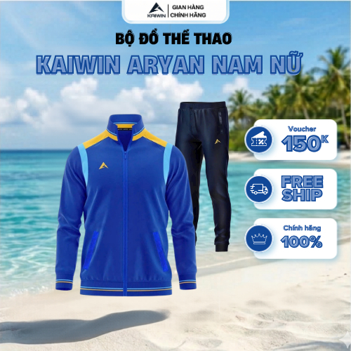 Bộ Đồ Thể Thao Nam Nữ Aryan Kaiwin – Áo Khoác Nỉ Dài Tay, Quần Dài Co Giãn, Thời Trang Tập Gym Chạy 