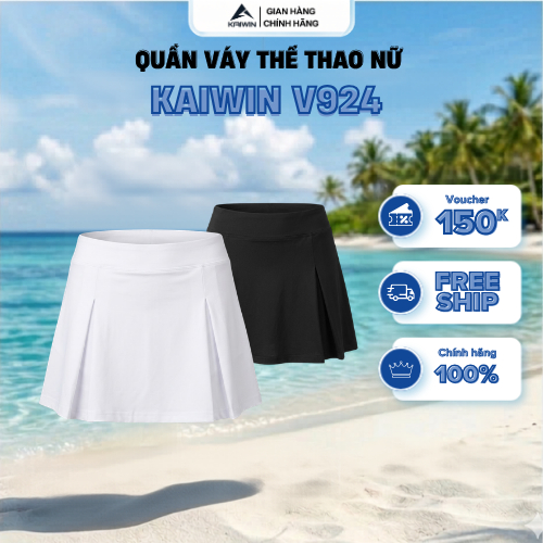 Quần Váy Thể Thao Nữ KAIWIN V924 Chính Hãng, Chân váy Pickleball Tennis KAIWIN Có Sẵn Quần Bảo Hộ - 