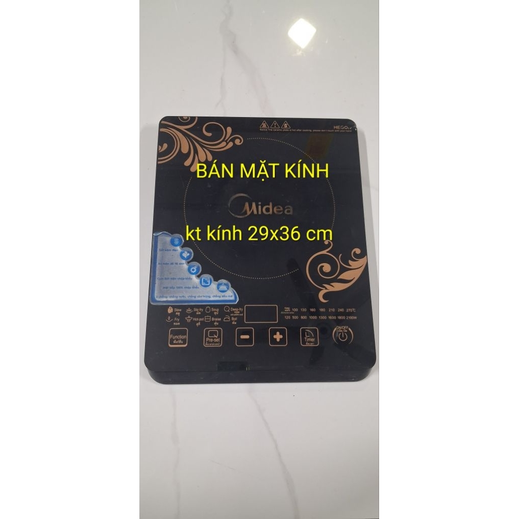 Mặt kính bếp từ Midea kt kính 29x36 cm