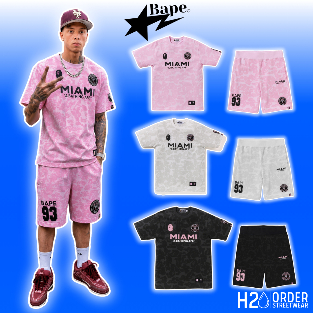(Best Quality) Set Bộ Cộc Tay BAPE Miami Drip Cotton Mịn, Set Quần Cộc Áo Cộc Thêu Nam Nữ Form Ôm St