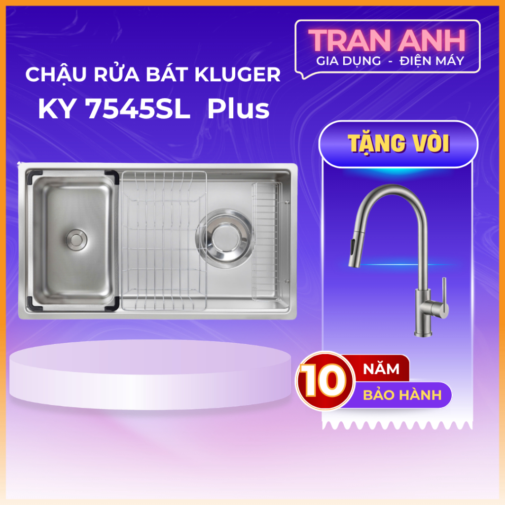 Chậu rửa bát Kluger KY7545SL  S75 Plus | KT: 750 x 450MM | Hàng chính hãng
