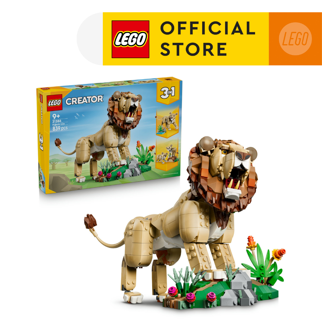 LEGO CREATOR 31386 Đồ Chơi Lắp Ráp Động Vật Hoang Dã: Sư Tử Oai Phong (839 chi tiết)