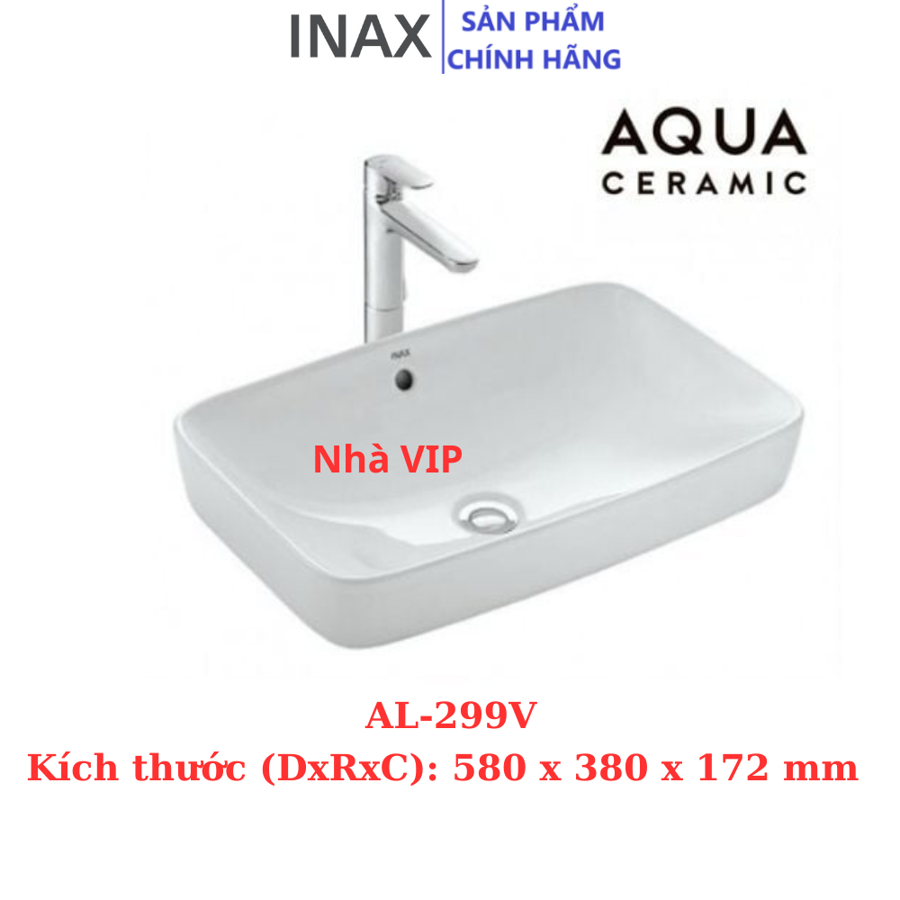 Lavabo Chậu Rửa Mặt Inax AL-299V (AL299V) Đặt Bàn AquaCeramic