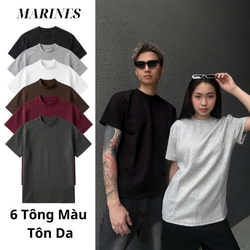 Áo Thun Cleanfit Ngắn Tay Cổ Tròn Tôn Chiều Cao MARINES, Áo Thun Mặc Hè Nam Nữ…