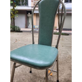 Ghế gấp Inox đệm da.