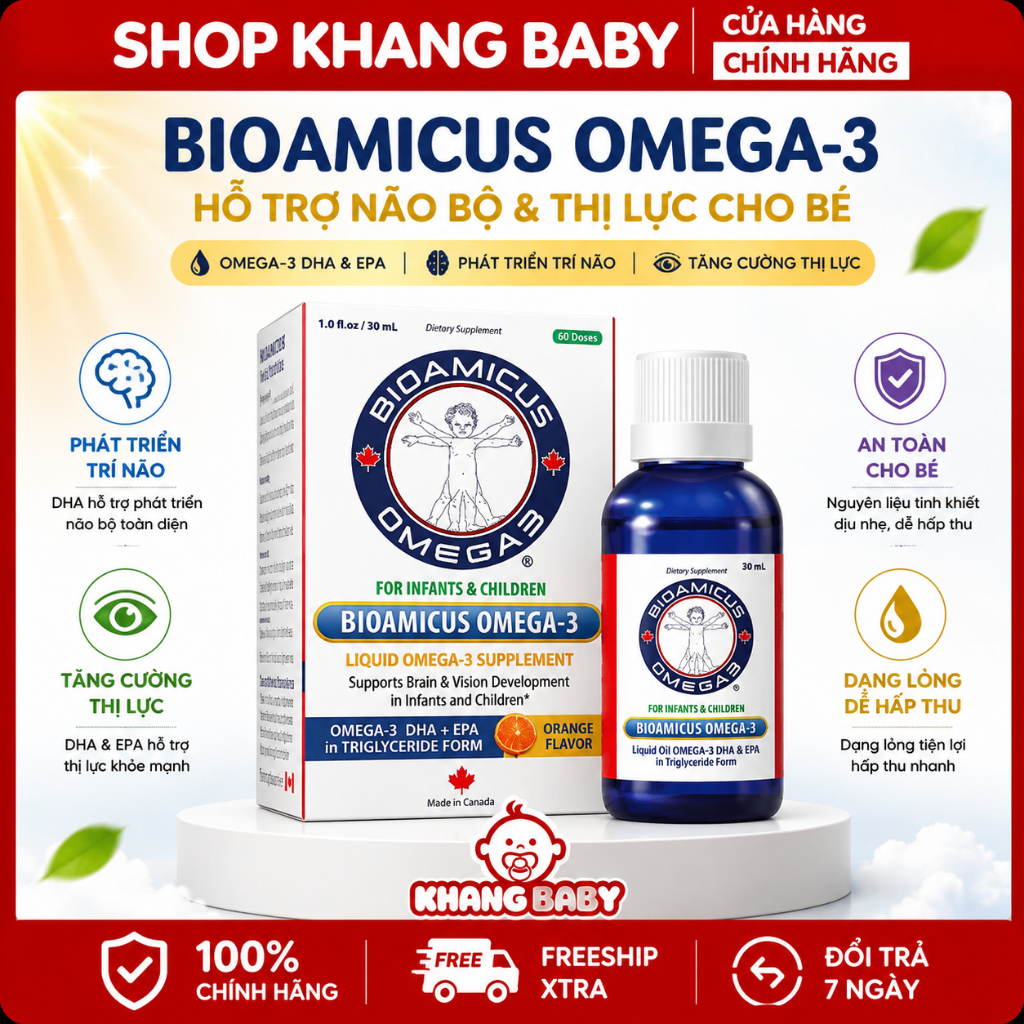 BioAmicus Omega 3 DHA EPA Canada 30ml cho bé