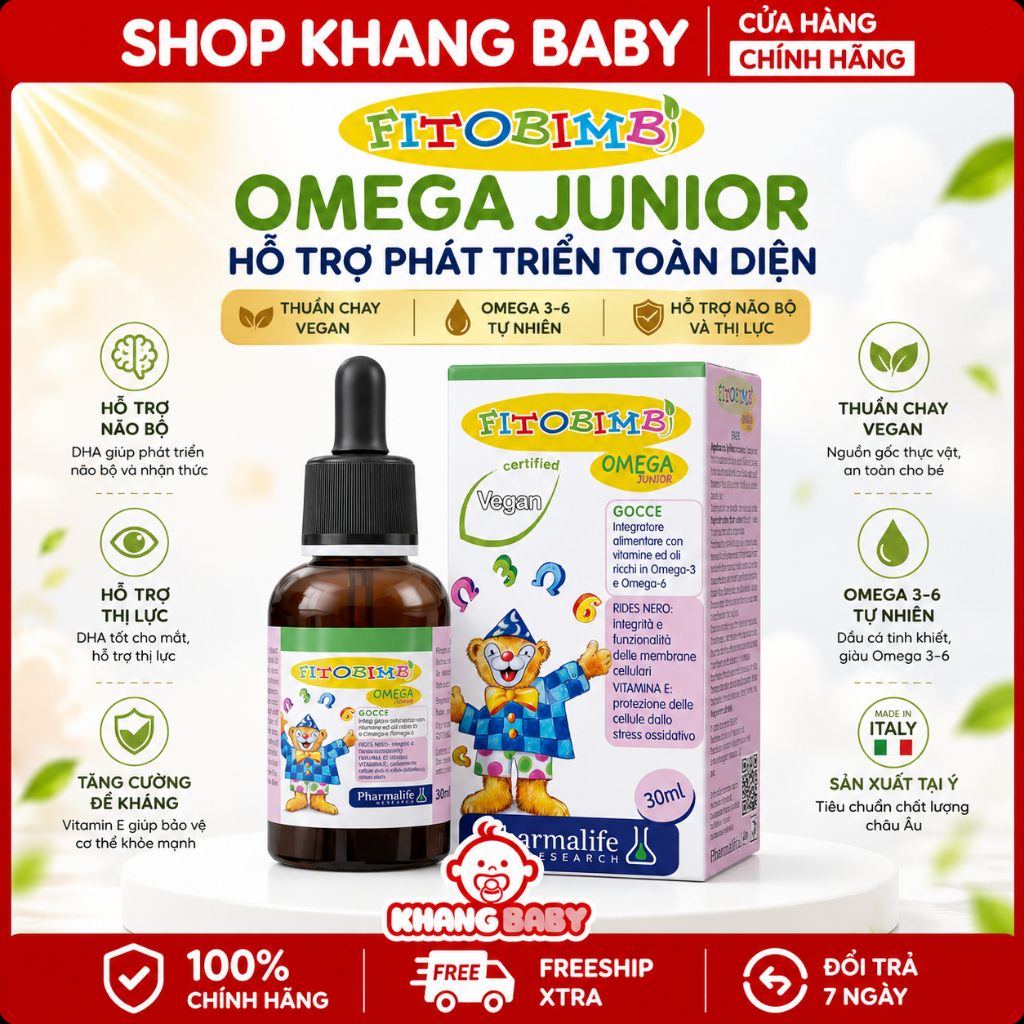 Siro Fitobimbi Omega Junior lọ 30ml - Shop Khang Baby