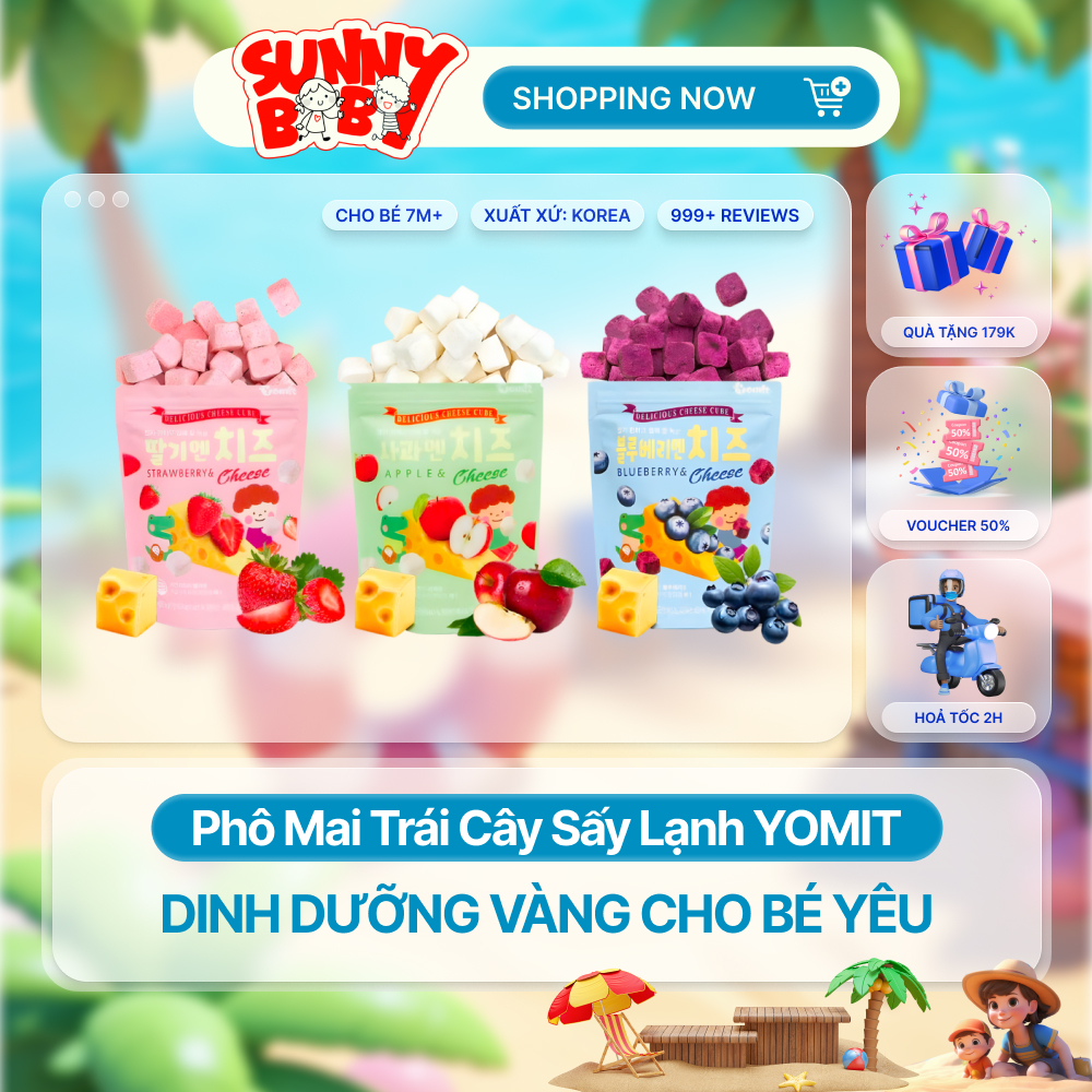 [HÀN QUỐC] Phô Mai Trái Cây Sấy Lạnh YOMIT - Bệ Phóng Canxi Tự Nhiên Cho Bé Cao Lớn Mỗi Ngày