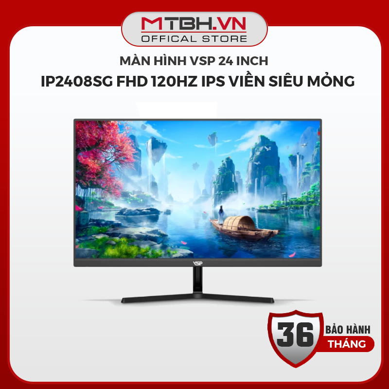 Màn Hình VSP IP2408SG (24 Inch| FHD| IPS| 120Hz) - Tấm Nền IPS, 120Hz Mượt Mà, Thiết Kế Viền Siêu Mỏ