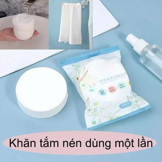 [Hàng dày LOẠI 1] Combo Khăn tắm viên nén du lịch dùng một lần, Khăn tắm cotton tiện lợi 01596