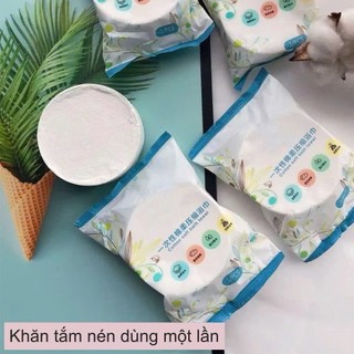 [Hàng dày LOẠI 1] Combo Khăn tắm viên nén du lịch dùng một lần, Khăn tắm cotton tiện lợi 01596