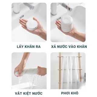 [Hàng dày LOẠI 1] Combo Khăn tắm viên nén du lịch dùng một lần, Khăn tắm cotton tiện lợi 01596