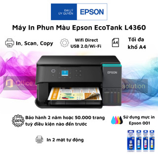 Máy In Phun Màu Đa Chức Năng Epson EcoTank L4360 In Qua Wi-Fi và Hai Mặt Tự Động - Hàng Chính Hãng