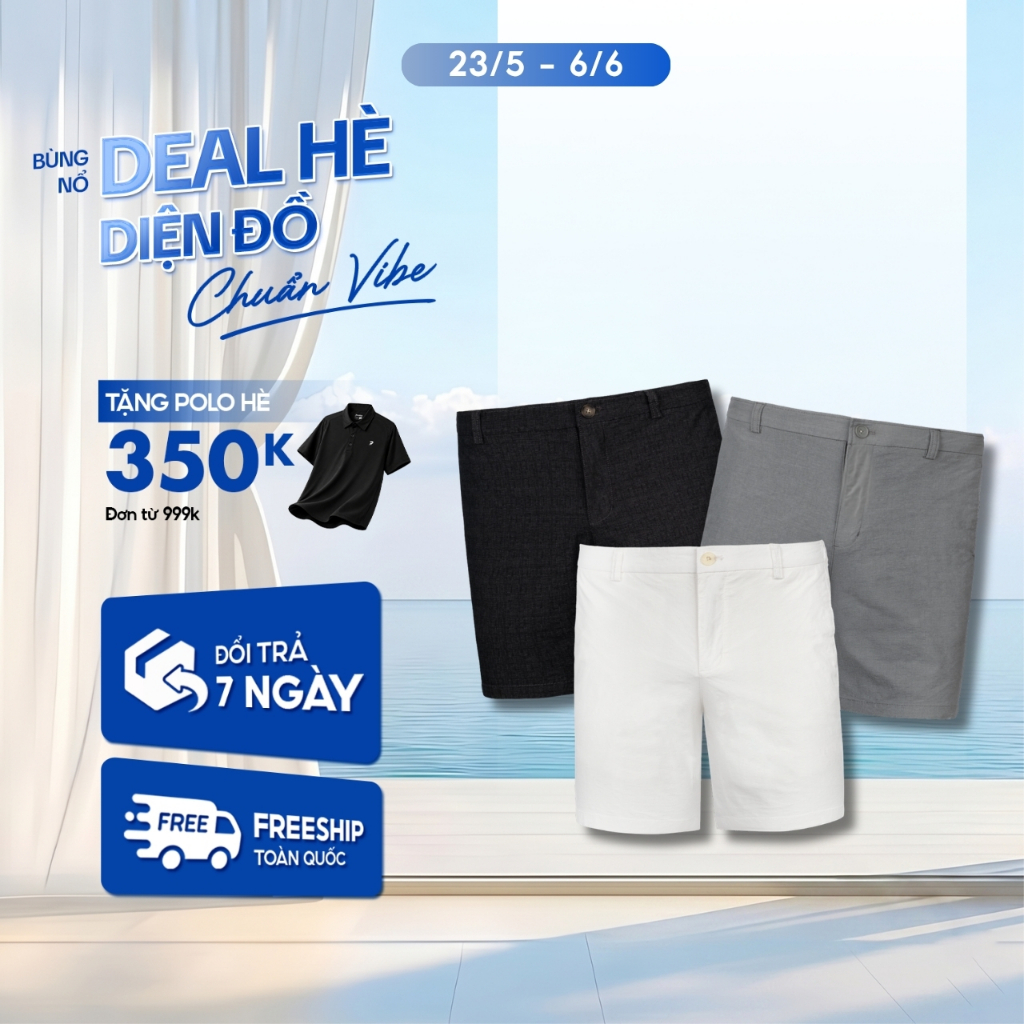 [GIÁ CỰC TỐT] Quần short nam LINEN co giãn, thoải mái, trẻ trung - FEAER