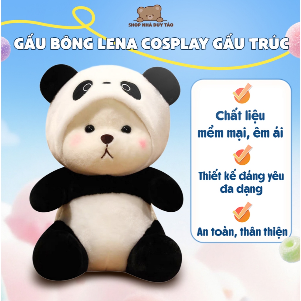 Gấu Bông Lena Cosplay Gấu Trúc Lena Nhồi Bông Cao Cấp Chính Hãng Xuất Xưởng