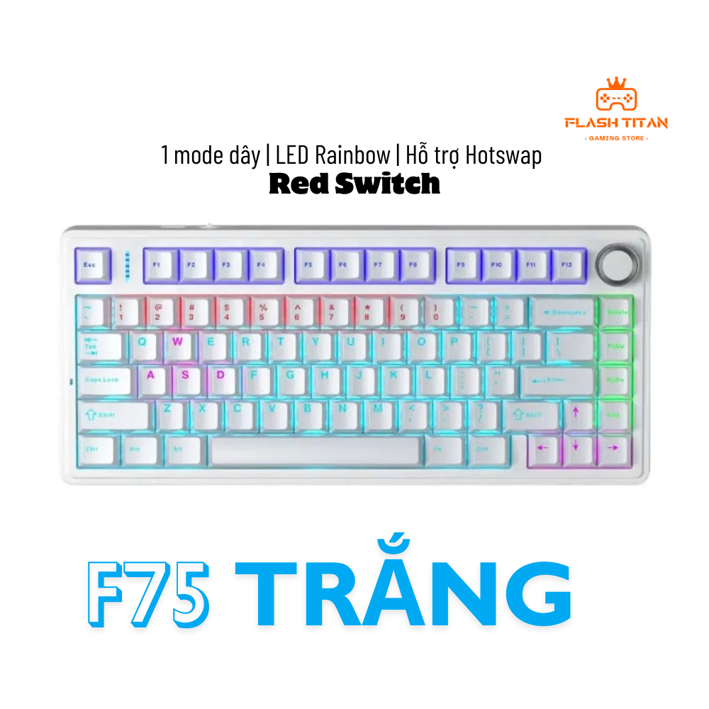 Bàn Phím Cơ Có Dây AULA F75 - Nhiều chế độ led - Hỗ trợ Hotswap 5pin  - Có núm xoay đa năng, Dùng Cho PC, Laptop | BigBuy360 - bigbuy360.vn