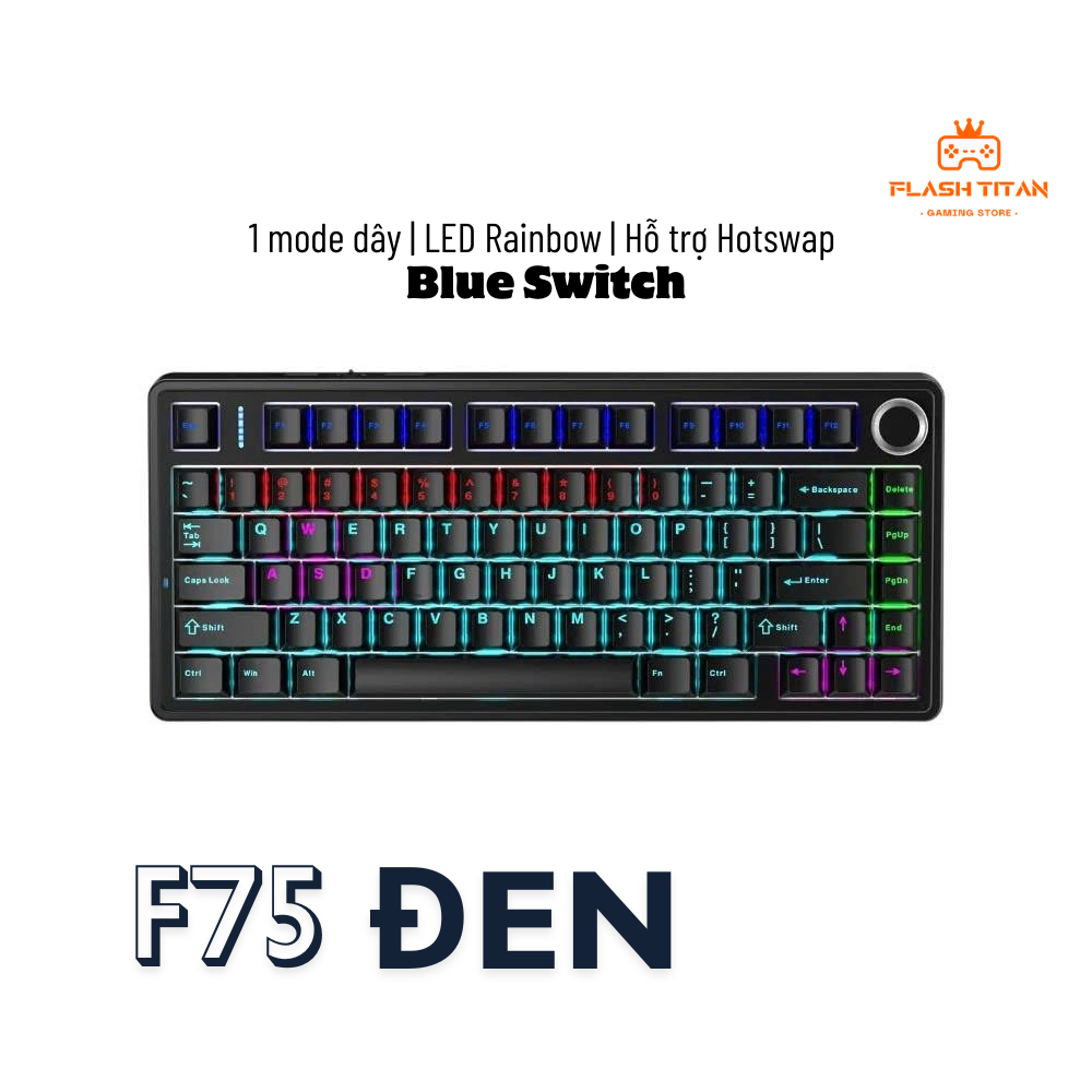 Bàn Phím Cơ Có Dây AULA F75 - Nhiều chế độ led - Hỗ trợ Hotswap 5pin  - Có núm xoay đa năng, Dùng Cho PC, Laptop | BigBuy360 - bigbuy360.vn