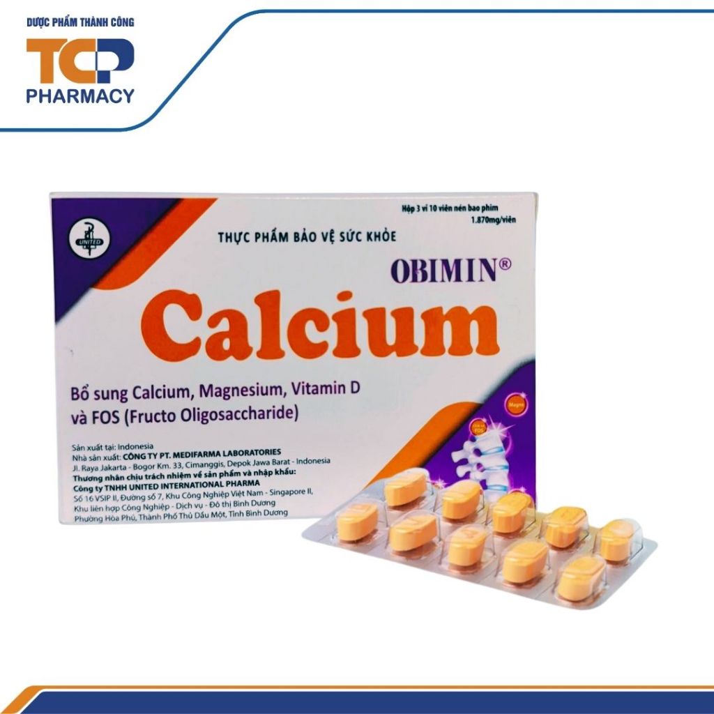 OBIMIN CALCIUM- Hỗ trợ bổ sung Calcium, Magnesium, Vitamin D và FOS (Hộp 30 viên)