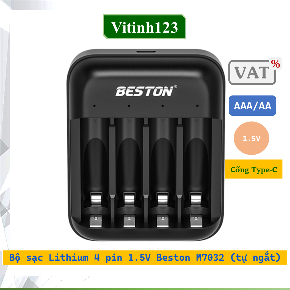 Bộ sạc Lithium 1.5V Beston 4pin Beston M9501, M7031, M7032, M7036 (Không kèm pin)