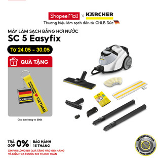 Máy làm sạch bằng hơi nước Karcher SC 5 Easyfix EU công suất nhiệt 2200w với hiệu quả làm sạch 150 m2