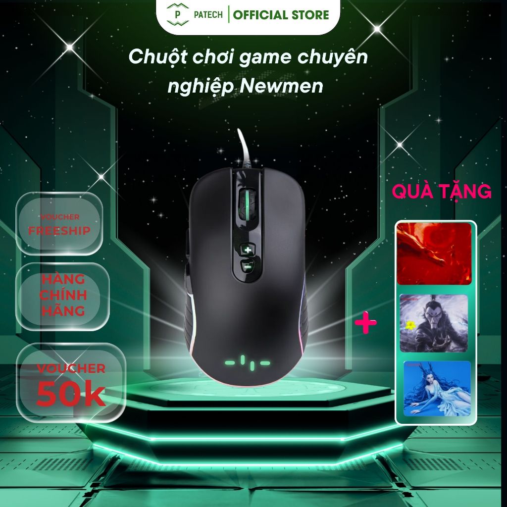 Chuột chơi game chuyên nghiệp Newmen phiên bản GX6 công nghệ xuyên hành tinh