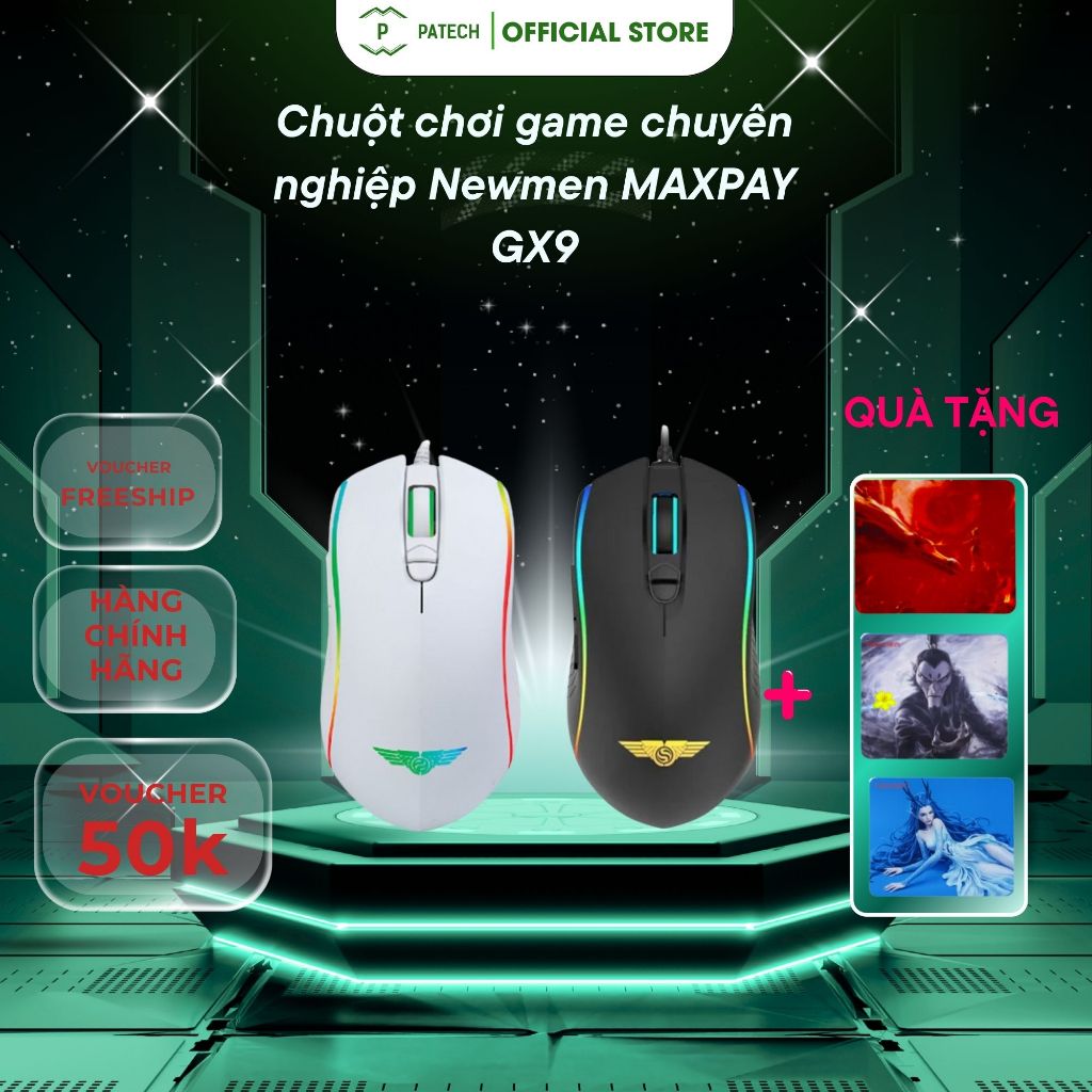 Chuột chơi game chuyên nghiệp Newmen MAXPAY GX9 hàng chính hãng
