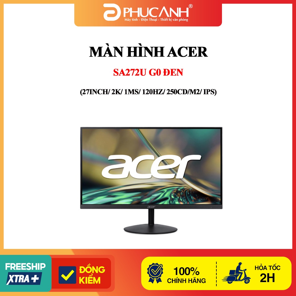 Màn hình đồ họa Acer SA272U G0 ĐEN (27Inch/ 2K/ 1ms/ 120Hz/ 250cd/m2/ IPS) -Bảo hành 36 tháng tại hã