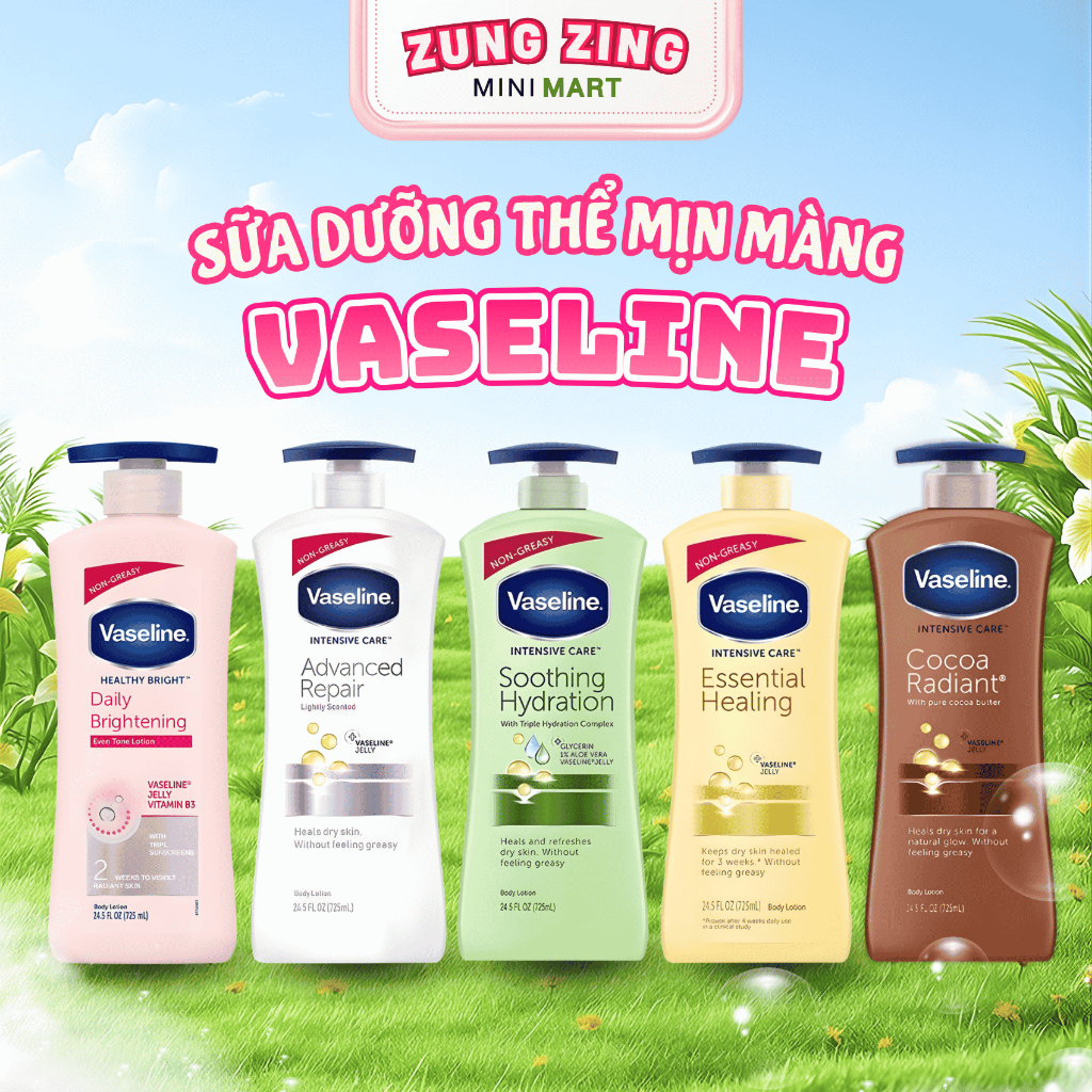 [BẢN MỸ] Sữa Dưỡng Thể VASELINE Intensive Care Dưỡng Da Mềm Mịn, Trắng Sáng 725ml