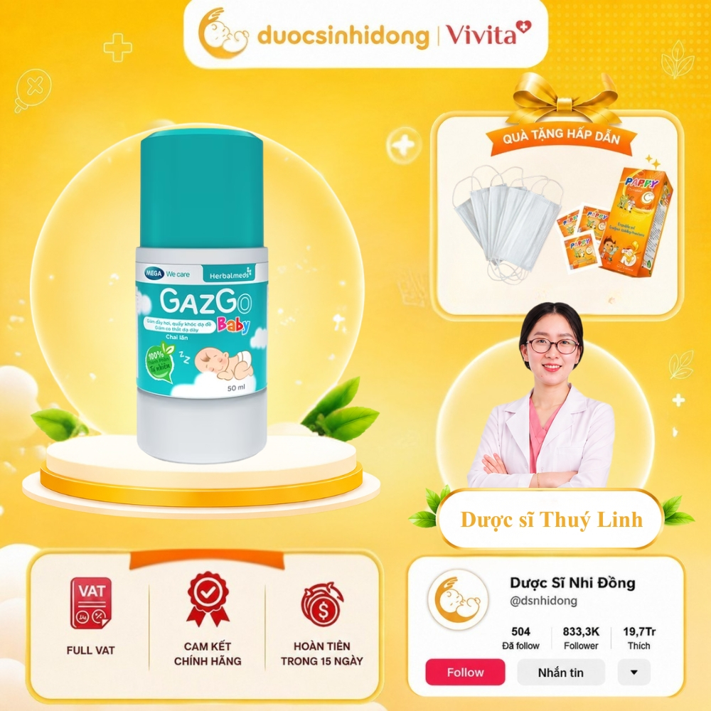 [CHÍNH HÃNG] Chai Lăn Bụng Gazgo Baby Thanh Lăn Giảm Đầy Hơi , Quấy Khóc Dạ Đề Cho Trẻ Sơ Sinh 50ml