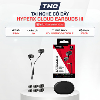 Tai Nghe Gaming Có Dây HyperX Cloud Earbuds III Đen / Đỏ | Jack 3.5mm | Micro Tích Hợp - BH 2 Năm