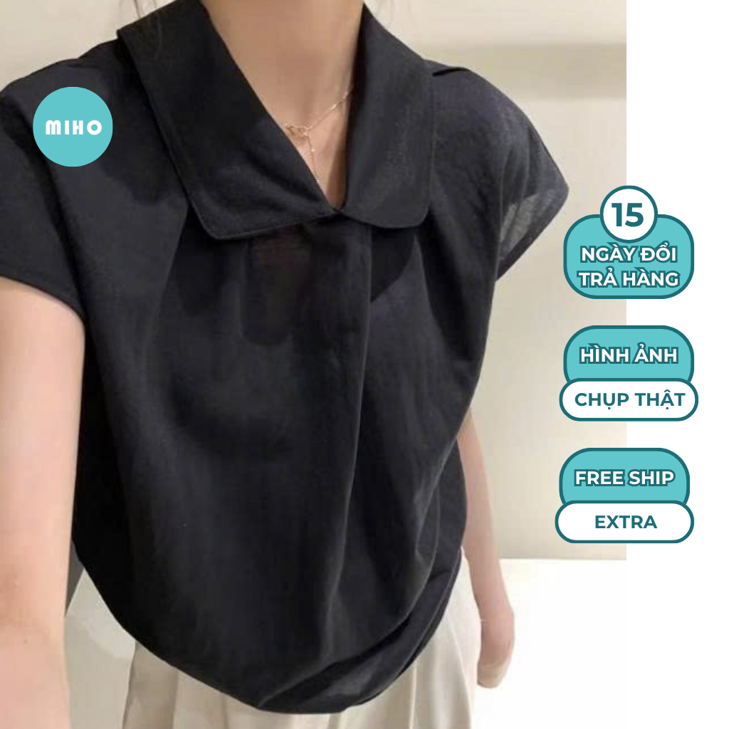 Áo sơ mi tay cánh tiên bản cổ to Miho House | BigBuy360 - bigbuy360.vn