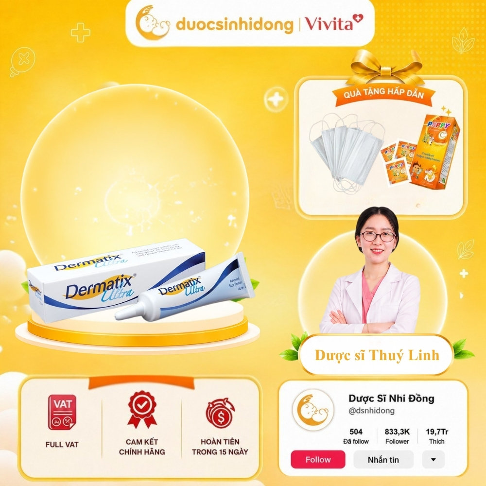 [ CHÍNH HÃNG ] Gel Dermatix Ultra Hỗ Trợ Giảm Sẹo, Giảm Đau Ngứa (Tuýp 15g)