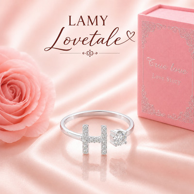 Nhẫn bạc nữ LAMY H Initial Ring Silver 8270 - Hộp 7007