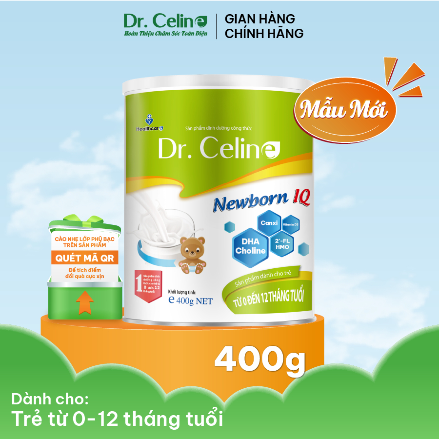 Sữa bột công thức 0-12 tháng tuổi Dr. Celine Newborn IQ 400g