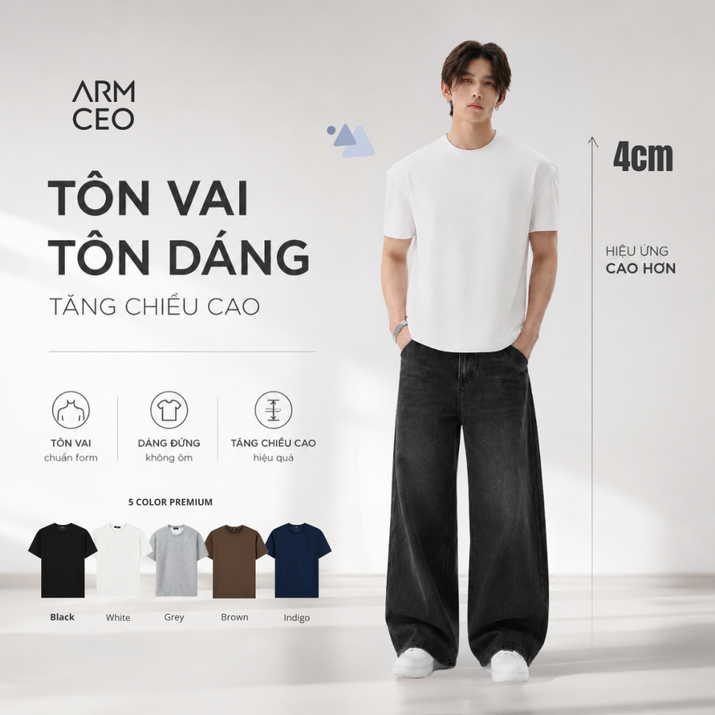 Áo thun ARMCEO Oscar 2026 form cleanfit tôn dáng, chống nhăn, co giãn 4 chiều công nghệ Mới