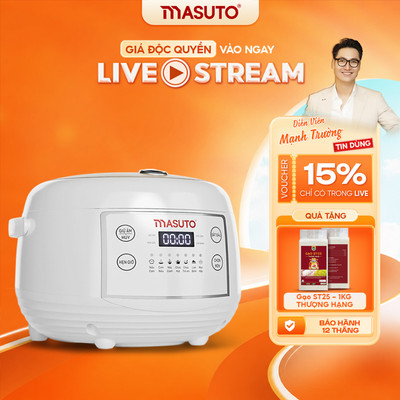 Masuto MSCookerAI Pro – Nồi Cơm Điện Tử Biết Nói, Nấu Cơm Ngon & Hầm Nhừ – Lòng Men Sứ Ceramic – BESTSELLER – BH 12Tháng
