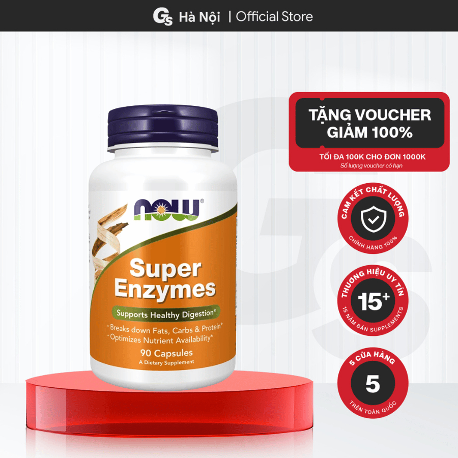 Viên uống Now Super Enzymes - Gymstore giúp hỗ trợ hệ tiêu hóa tốt hơn
