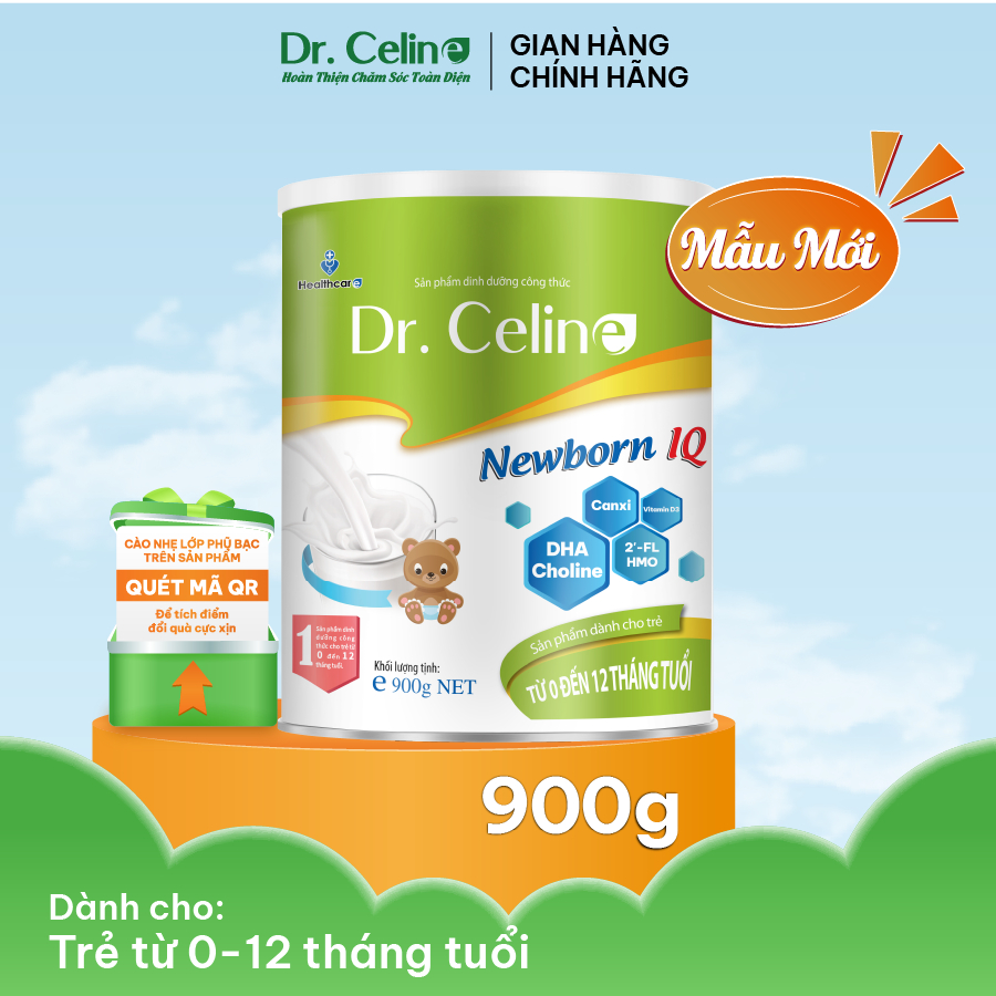 Sữa bột công thức 0-12 tháng tuổi Dr. Celine Newborn IQ 900g