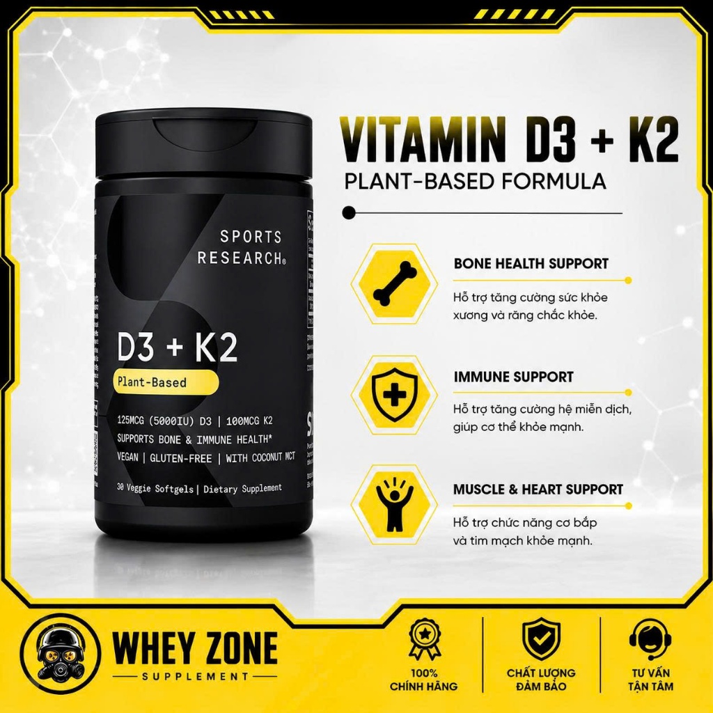 SR Vitamin D3 K2 Hỗ Trợ Tim Mạch Và Xương