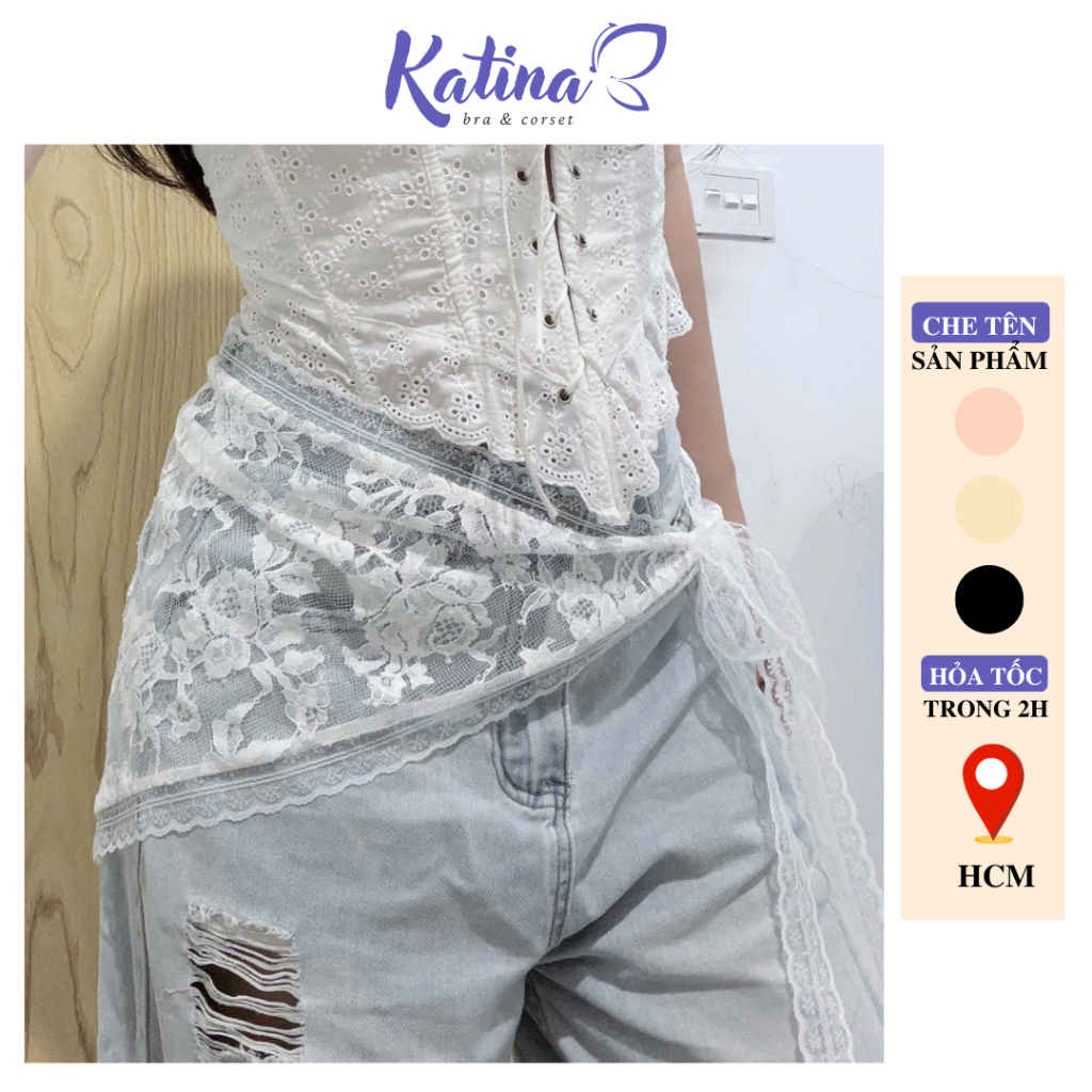 KTH09 Khăn Ren Phối Bikini Đi Biển Đa Năng KATINA BRA