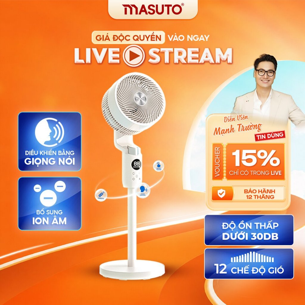 Quạt Điện Cây Masuto Thông Minh AI Điều Khiển Giọng Nói Phát Ion Âm Quạt Cây Tuần Hoàn Không Khí | BigBuy360 - bigbuy360.vn
