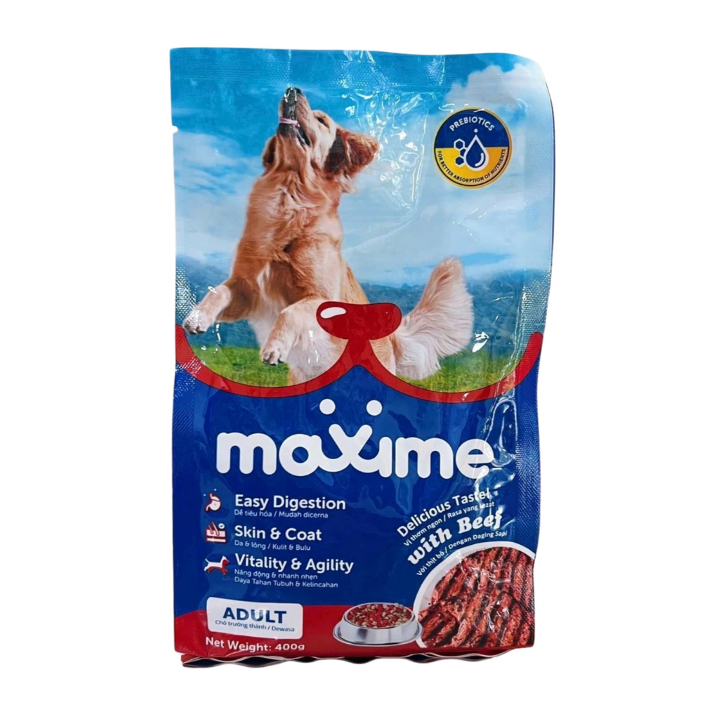 Hạt Chó Maxime Adult Beef 1.5kg Combo 2 Hạt Chó Maxime Adult Beef 400g Combo 3