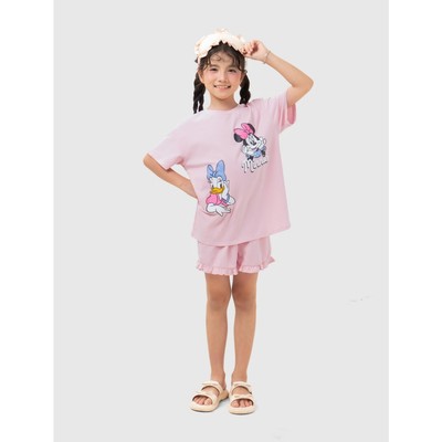 Bộ quần áo bé gái CANIFA bộ thun hè mặc nhà cộc tay chất cotton pha mềm mịn mát in hình Mickey 1LS26S010