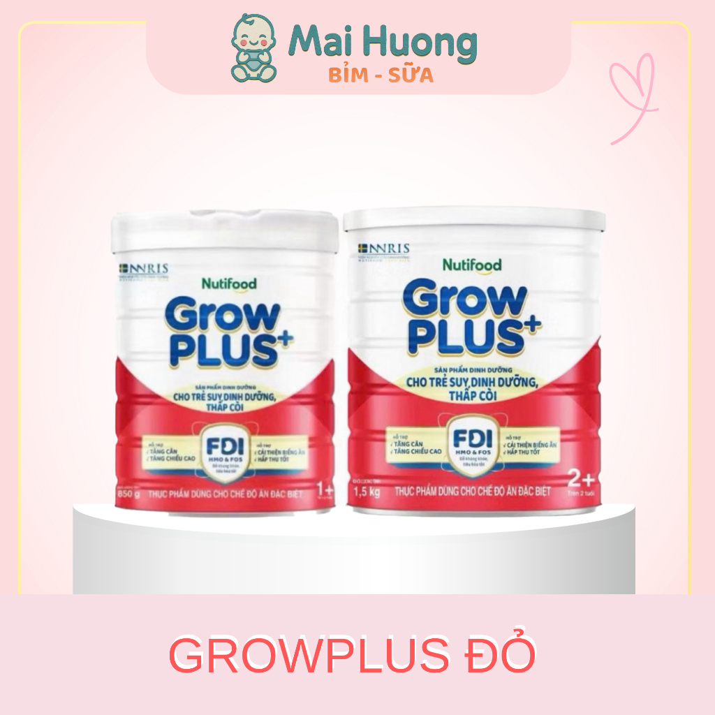 Sữa GrowPLUS+ Đỏ Lon1,5kg Hỗ Trợ Tăng Cân Phát Triển Não Bộ Chiều Cao Dành Cho Bé-SỮA BỈM MAI HƯƠNG 2